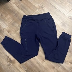 Jaanuu Women's 10-Pocket Scrub Jogger (Navy, Size Small)